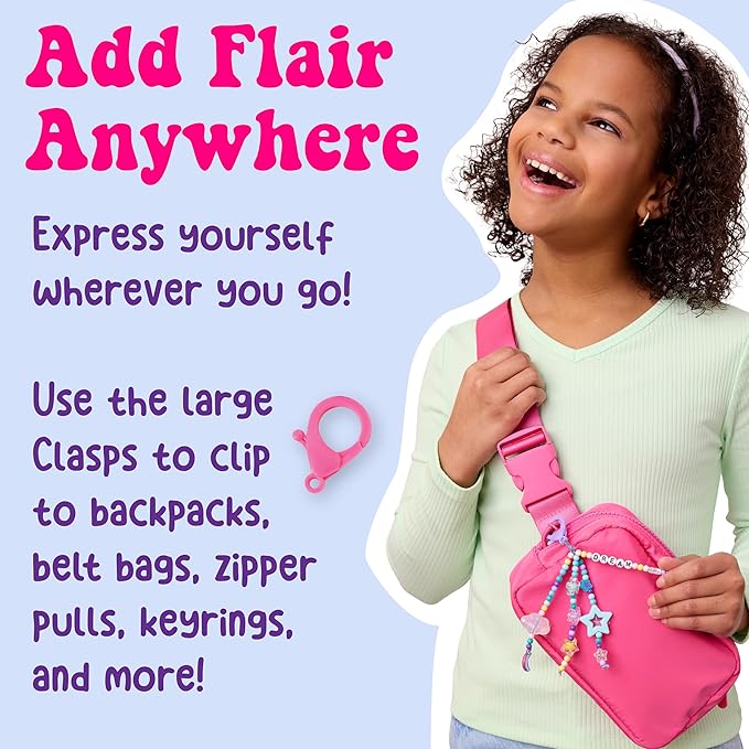 Creativity for Kids Backpack Keychains Mini Kit | Make 2 Trendy Keychains with Beads & Charms | DIY Craft Kit for Kids | Great for Travel, Parties & Gifts | Easter Basket Stuffers (Ages 6+)