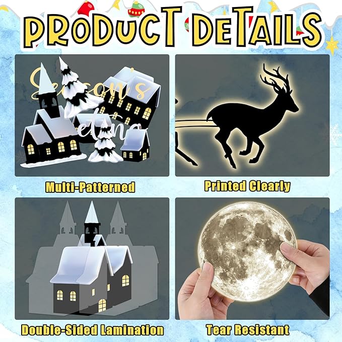 Christmas Bulletin Board Decorations Set Winter Snowy Classroom Cutouts Christmas Season Greeting Bulletin Board Decor for Xmas Party School Classroom Chalkboard Wall Favor