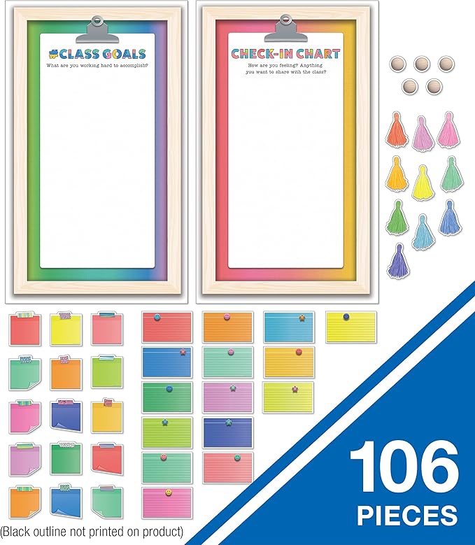 Carson Dellosa Creatively Inspired 106PC Calming Corner and Growth Mindset Bulletin Board Set, Class Goals, Feelings Chart, Boho Classroom Decor, Calm Down Social Emotional Learning Teacher Supplies