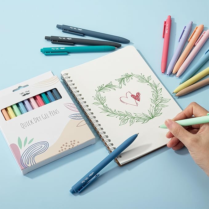 Mr. Pen- Retractable Gel Pens, 24 Pack, Fast Dry, Gel Pens Fine Point 0.7mm, Retractable Pens, Cute Pens