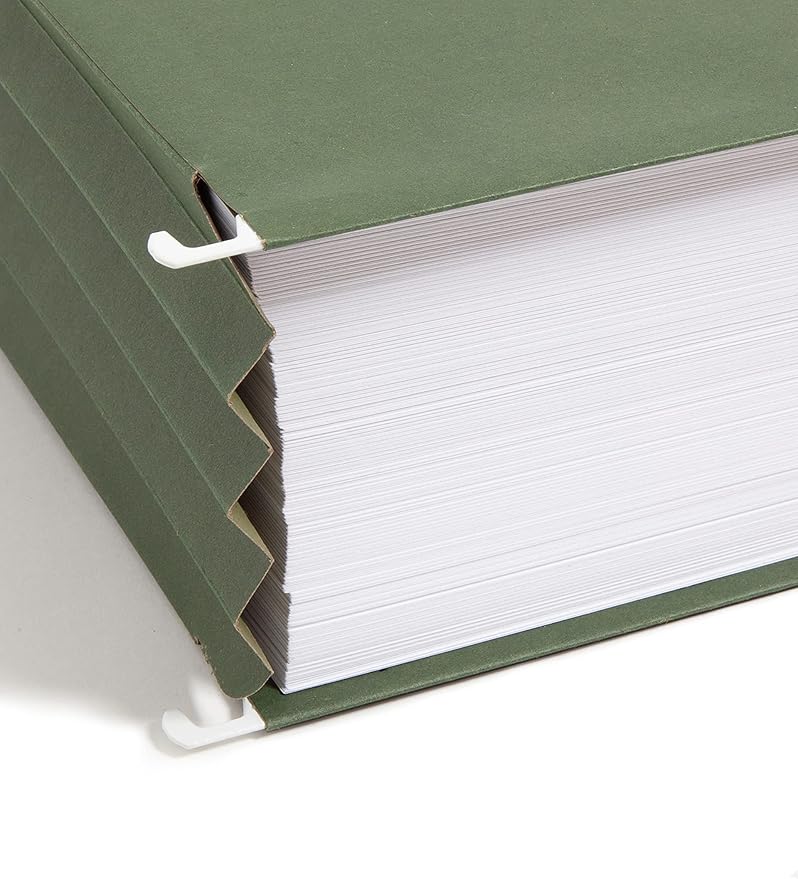 Smead Hanging File Pocket with Full-Height Gusset, 3-1/2" Expansion, Letter Size, Standard Green, 10 per Box (64220)