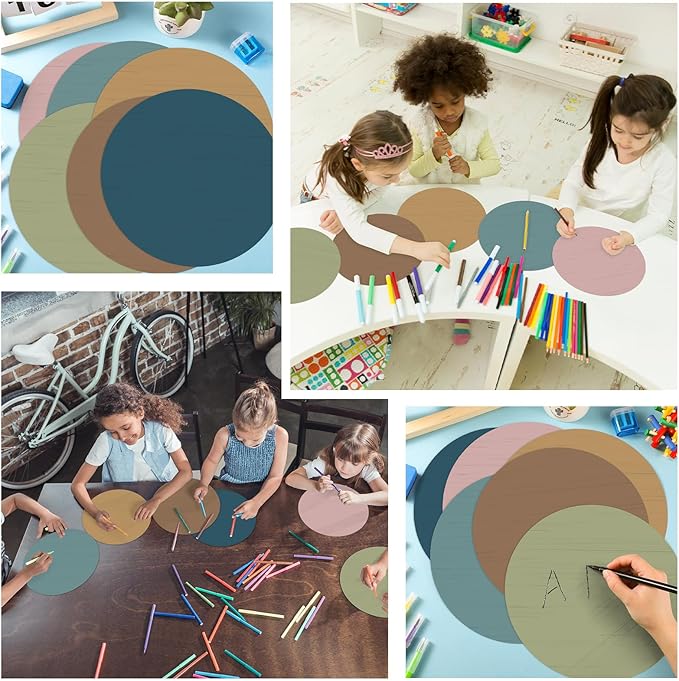 24 Pack 10 Inch Dry Erase Dots for Classroom Tables Dry Erase Circles Colorful Removable Board Marker Wall Sticker Decal Spot Set for Student Tables Desk School Teacher Supplies(Morandi Color)