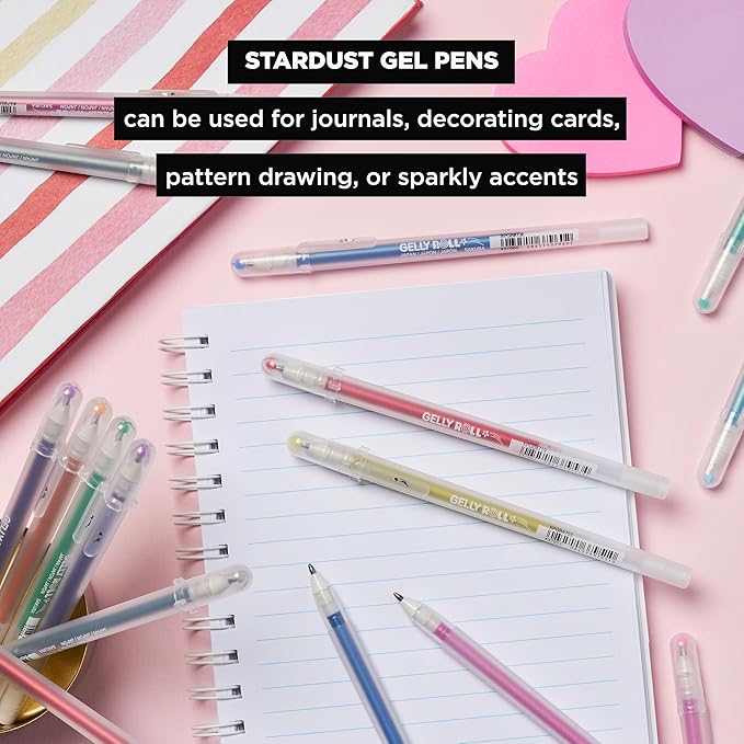 SAKURA 37904 6-Piece Gelly Roll Assorted Colors Stardust Meteor Pen Set