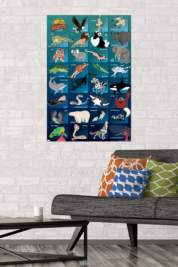 Wild Kratts - Grid Wall Poster, 34L" x 22.4W", Premium Unframed Version