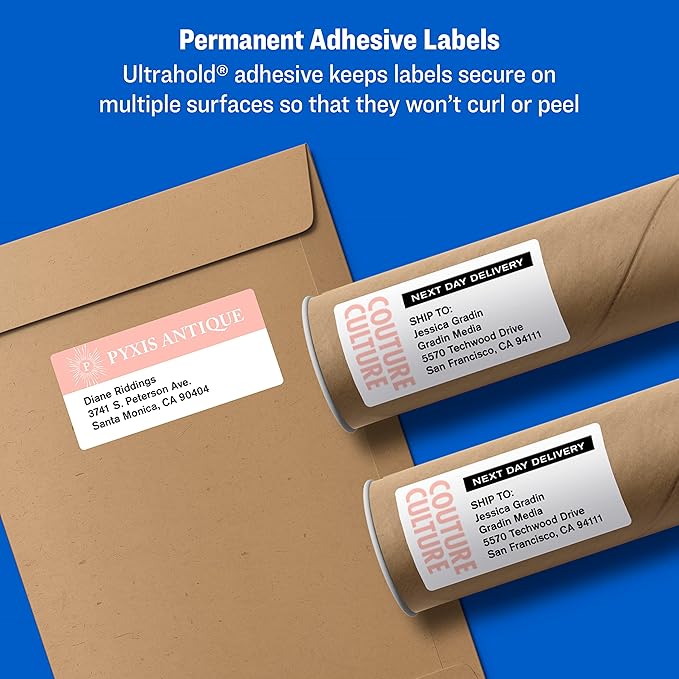 Avery Shipping Address Labels, Laser Printers, 2,000 Labels, 3-1/2 x 5, Permanent Adhesive, TrueBlock (5-Pack 5168)