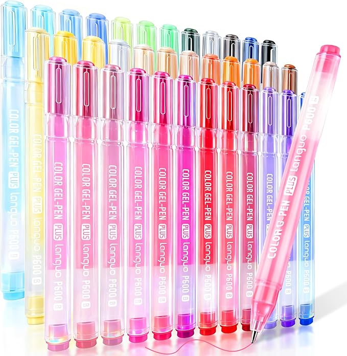 36 Colors 3D Acrylic Gel Pens for Coloring, 1mm Bullet Tip Acrylic Ink Pen for Adult Coloring Marker Paint Pens for Black Paper, Drawing, Fabric, DIY Projects, Art Crafts Supplies