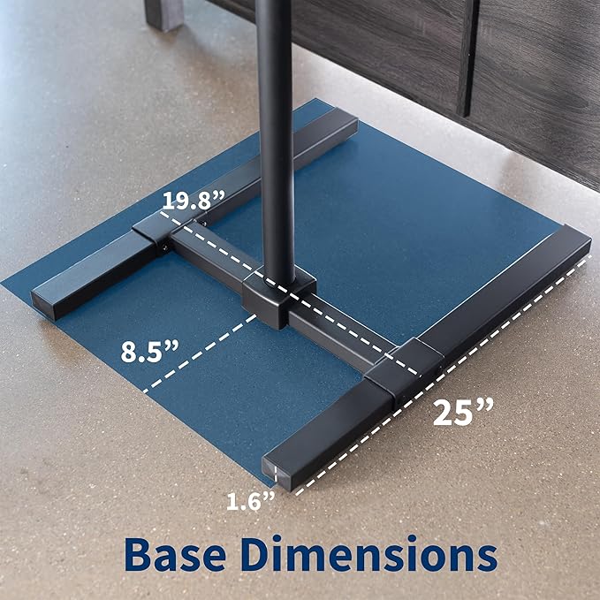 VIVO TV Floor Stand for 13 to 50 inch Screens up to 44 lbs, LCD LED OLED 4K Smart Flat, Curved Monitor Panels, Max VESA 200x200, Extra Tall Pole for Treadmills and Ellipticals, Black, STAND-TV17