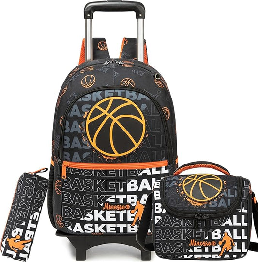 Rolling Backpack for Kids 8-12 Boys Backpack with Wheels for School Backpacks for Boys Kids Backpacks for Elementary Middle School Student