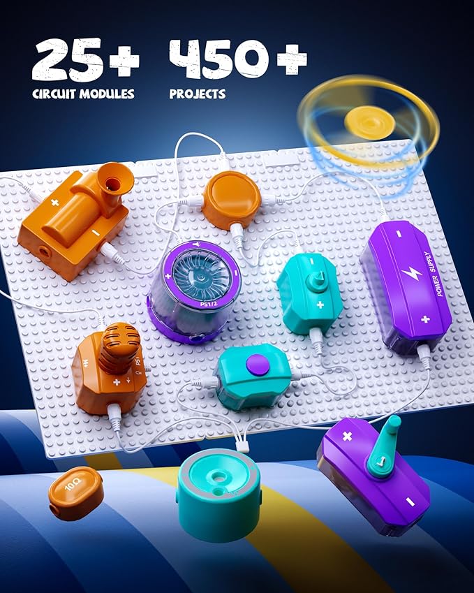 Science Kits for Kids Age 5-7 8-12, STEM Science Circuits Experiments for Kid, Over 450 Projects, 45 Circuit Parts, STEM Toys for 5+ Year Old, Ideas Gifts for Smart Kids, Educational Toy Gifts
