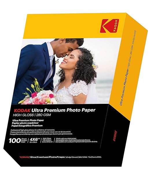 Kodak Ultra photo paper 4 x 6 glossy (NOT FOR DOCK PRINTERS) 100 count 74 lb - 280 gsm