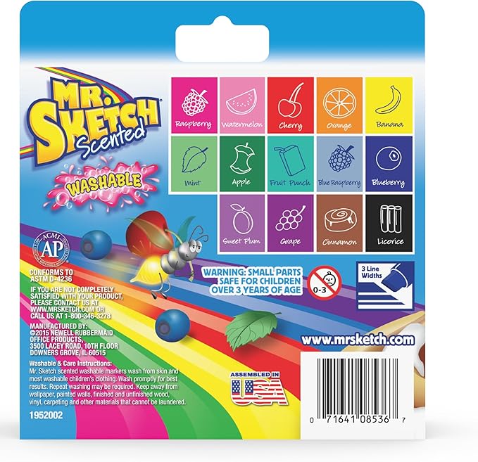 Mr. Sketch® Scented Markers,Chisel Point,Assorted,14 Count (Pack of 8)