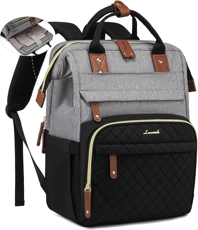 LOVEVOOK Laptop Backpack for Women, 15.6'' Waterproof Nurse Bag Teacher Work Backpack Purse for Women, Travel Computer Backpack for College Office Business Ladies