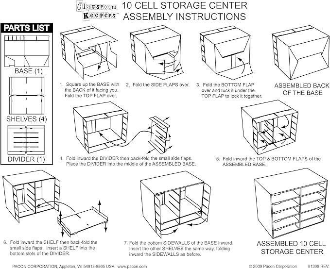 Classroom Keepers Sturdy Cardboard Mailbox, 10-Slot, Blue, 16-5/8"H x 21" W x 12-7/8"D, 1 Unit