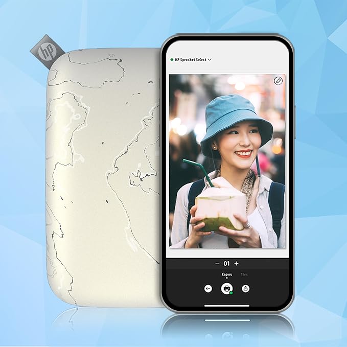 HP Sprocket Select 2.3x3.4 Instant Photo Printer, Print Pictures on Zink Sticky-Backed Paper from Your iOS & Android Device, Portable Printer for Home Use and Travel, Eclipse