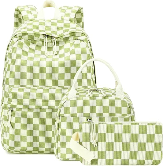 Bluboon School Backpack Set Girls Womens Laptop Bookbag Casual Daypack Fits 15 inch Laptop with Lunch Tote Bag and Pencil Bag