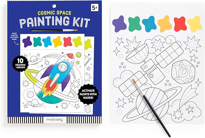 Mudpuppy Cosmic Space – Painting Kit with Illustrations of Fun Outer Space Designs for Children Ages 5 and Up