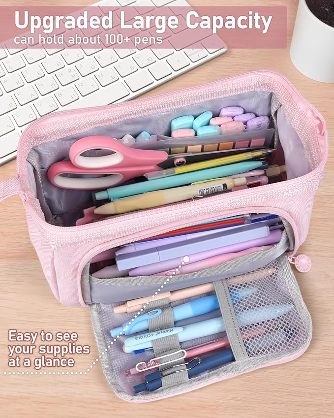 Nicpro 78 PCS Aesthetic School Supplies with Cute Pen Case, 12 Pastel Highlighters, 12 Color & Black Ink Gel Pens, 10 Mechanical Pencils 0.5, 0.7, 0.9, 2.0 mm, 6 Multicolor Pen for Student Stationary