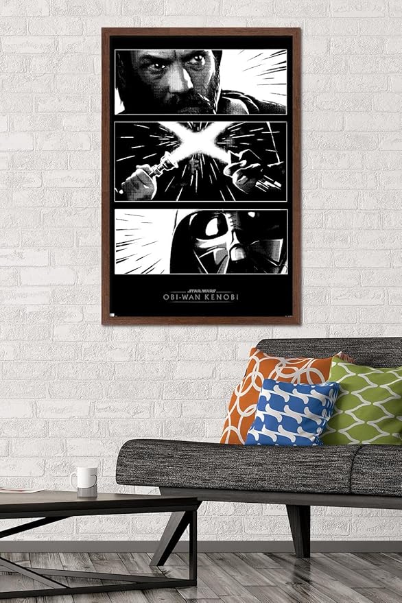 Trends International Star Wars: Obi-Wan Kenobi - Panels Wall Poster, 22.375" x 34", Mahogany Framed Version