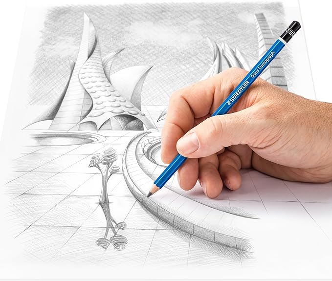 STAEDTLER Mars Lumograph 8B Graphite Art Drawing Pencil, Soft, Break-Resistant Bonded Lead, 12 Pack, 100-8B