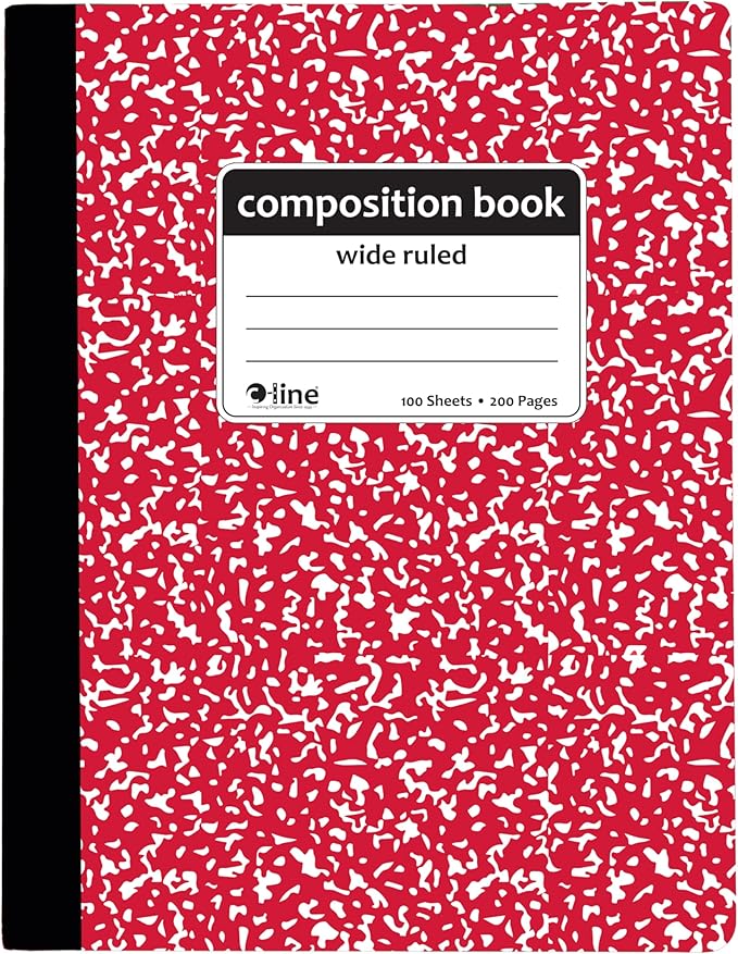 C-Line Composition Notebook, Wide Ruled, Marble Cover, 1 Notebook, Color May Vary (22010)