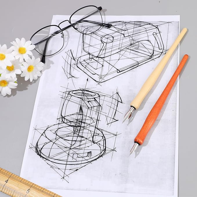 14 Pcs Dip Pen Set Nib Pen Holder Comic Pen Nib Set G Pen Ink Nib Calligraphy Pen Nibs Wooden Drawing Pen Holder with Stainless Steel Pen Nibs Dip Pens for Writing, Painting, Signing