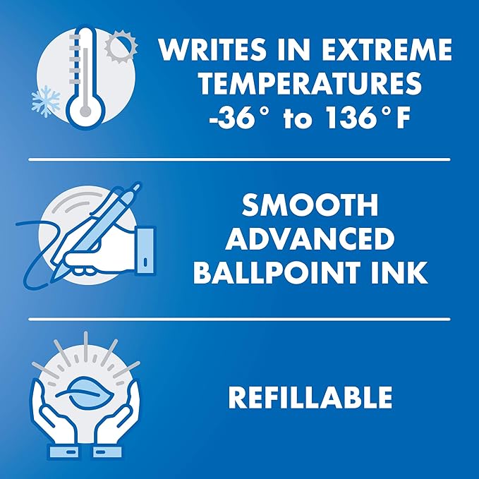 PILOT Acroball PureWhite Advanced Ink Refillable & Retractable Ball Point Pens with Silver Accents, Fine Point, Black Ink