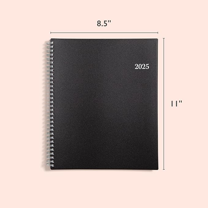 Blue Sky 2025 Weekly and Monthly Planner Calendar, January - December, 8.5" x 11", Flexible Cover, Laminated Tabs, Wirebound, Storage Pocket, Enterprise