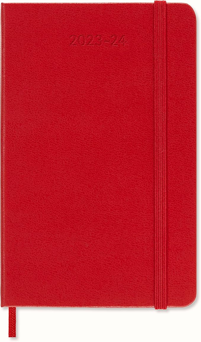 Moleskine Classic 18 Month 2023-2024 Weekly Planner, Hard Cover, Pocket (3.5" x 5.5"), Scarlet Red
