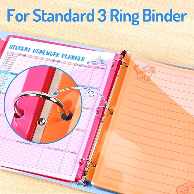 Forvencer 16 Count Dividers with Two Pockets, 8 tabs Binder Dividers for 3 Ring Binder Organizer, Multicolor, 2 Sets