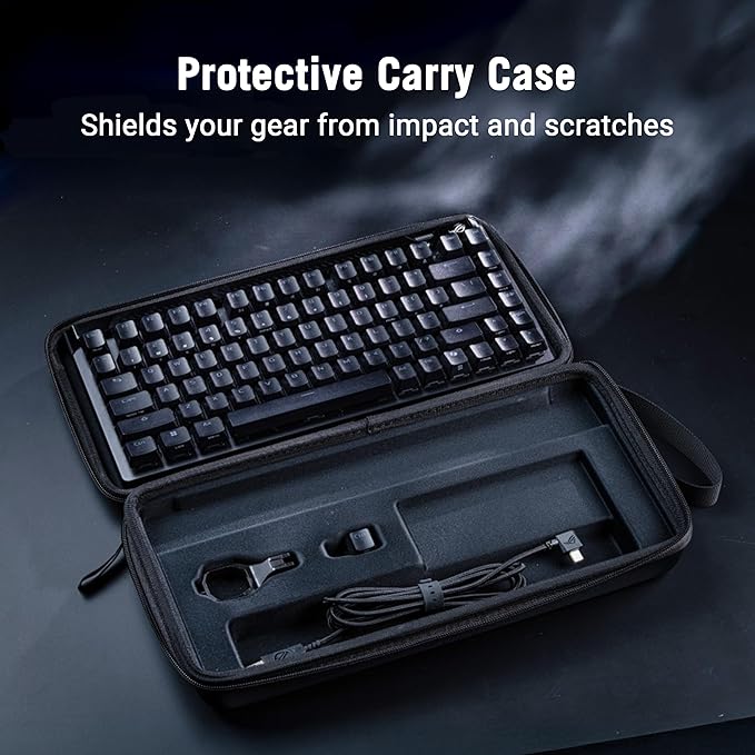 ASUS ROG Falchion Ace 75 HE Wired Analog/Hall Effect Gaming Keyboard – 75% TKL, USB, Hot Swappable HFX V2 Magnetic Switch, Rapid Trigger, 8KHz Polling, ABS Keycap, Carry Case, Web-based Config - Black