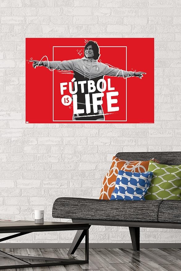 Ted Lasso - Futbol is Life Wall Poster, 34L" x 22.4W", Premium Poster & Mount Bundle