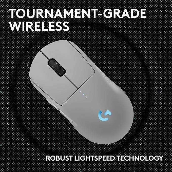 Logitech G PRO 2 Lightspeed Wireless Gaming Mouse, Right- or Left-Handed Mouse with up to 4 Customizable and Switchable Magnetic Side Buttons, 44K DPI Sensor, USB-C Charging, for PC/Mac - White