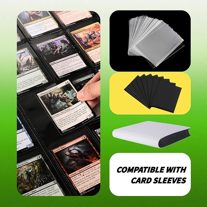 2000 Pockets Trading Card Binder, 20-Pocket Card Ablum Compatible with MTG,Sports Cards & Other Standard Size Trading Card (WHITE)