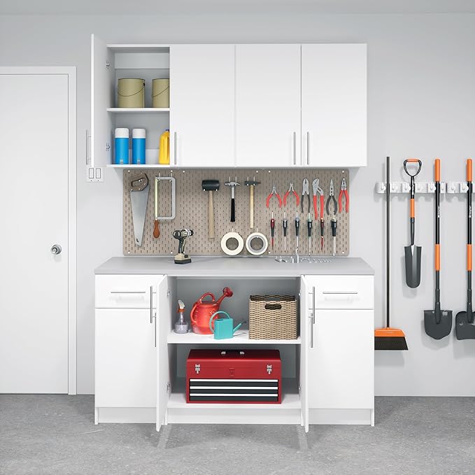 Prepac Elite 16” Wide White Storage Cabinet, Base Cabinet with 1 Drawer and 1 Adjustable Shelf Ideal for Garage, Cabinet, Kitchen, Home Office, 16”W x 36”H x 24”D