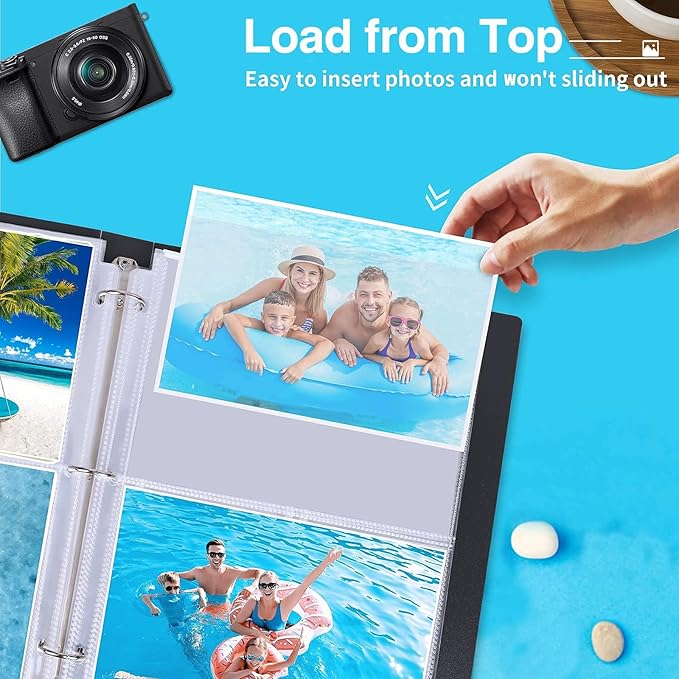30 Pack Photo Sleeves for 3 Ring Binder - (5x7, for 120 Photos), Archival Photo Page Protectors 5x7, Clear Plastic Photo Album Refill Pages Photo Pockets, Postcard Sleeves, Acid-Free