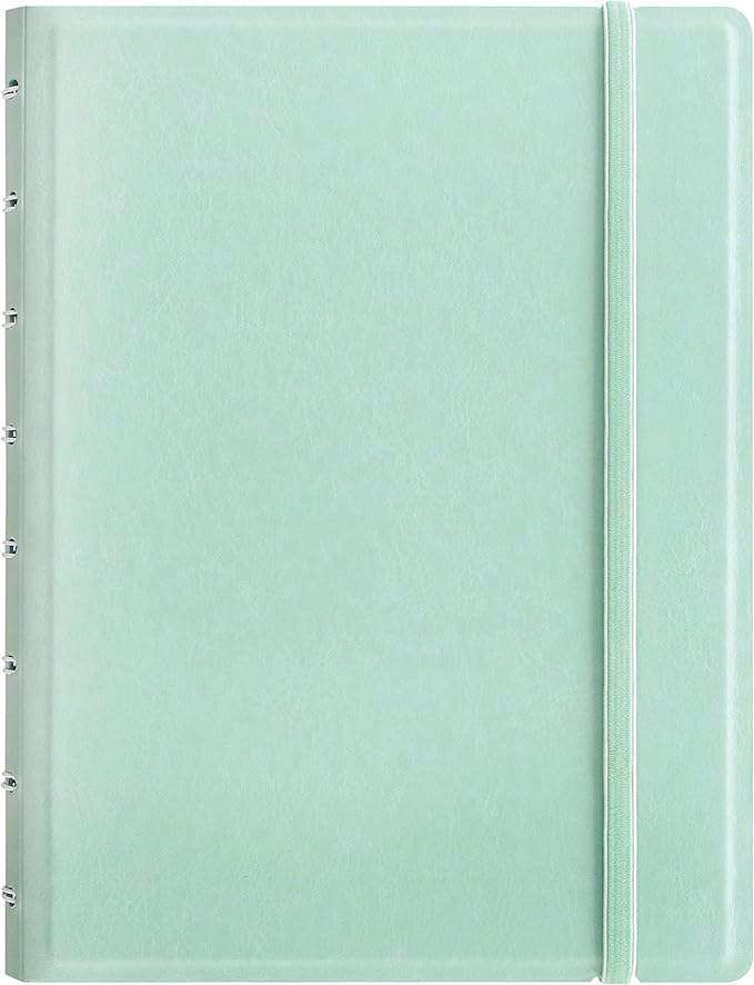FILOFAX Refillable Pastel Notebook, A5 (8.25" x 5") Duck Egg - 112 Cream moveable pages - Index, pocket and page marker (B115052U)