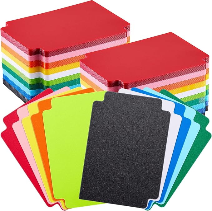 250 Pcs Trading Card Dividers Plastic Card Dividers, Multicolor Frosted Separator with Tabs Standard Vertical Compatible with MTG Games Sports TCG, 2.7 x 3.8 Inches