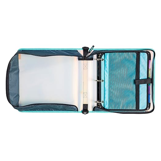Case-it Iridescent Go Tab Zipper, 2" O-Ring with Removeable 5-Color tabbes, Expanding File Folder and Shoulder Strap and Handle, PS-440-VC-C, Iridescent
