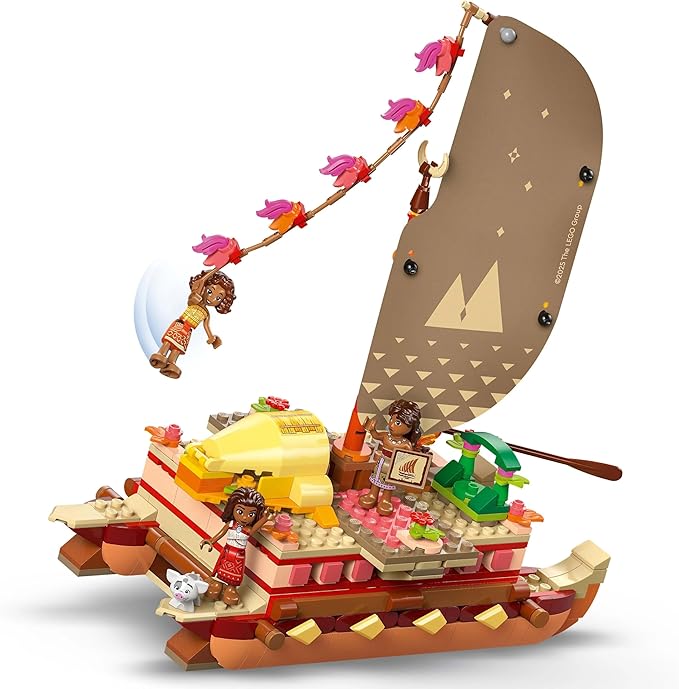 Lego 43270 Moana Canoe Adventure Toy, Toy, Birthday, Present, Blocks, Educational Girls, Boys, Children, 6, 7, 8, 9, Disney Goods, Pretend Play, Pretend Play