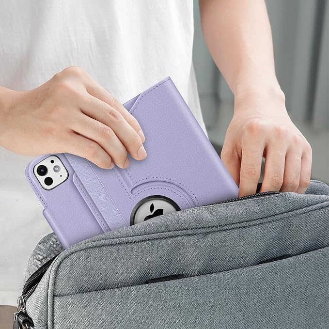 Fintie Rotating Case for iPad Pro 11-inch (M5) 2025 / (M4) 2024 - [Built-in Pencil Holder] 360 Degree Swiveling Smart Stand Protective Cover, Auto Sleep/Wake, Lilac Purple