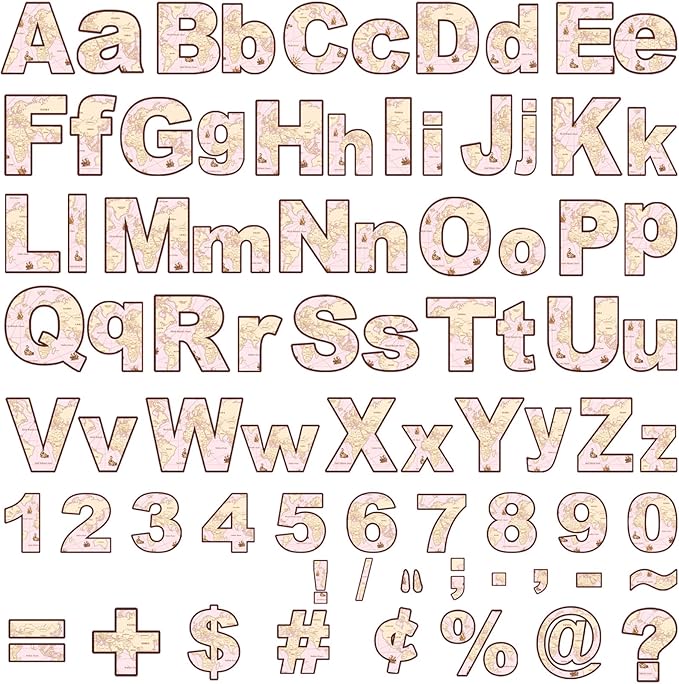 266 Pcs Letters Combo Pack Set Bulletin Board Letters Travel Map Letters and Number Accents for Kids Bulletin Board Display Home School Classroom Decor