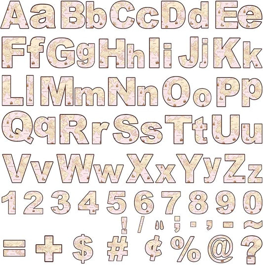 266 Pcs Letters Combo Pack Set Bulletin Board Letters Travel Map Letters and Number Accents for Kids Bulletin Board Display Home School Classroom Decor