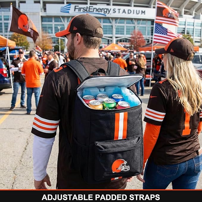 Cooler Backpack – Portable Soft Sided Ice Chest – Insulated Bag Holds 36 Cans - Football Gear – Show Your Team Spirit with Officially Licensed Fan Gear