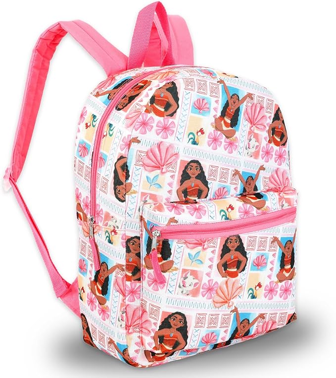 Disney Moana Backpack with Lunch Bag Set - Bundle Backpack, Lunch Box, Stickers, Water Bottle, More | Moana School Bag for Girls