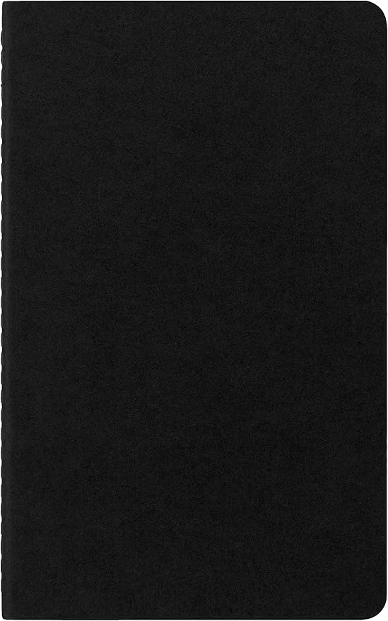 Moleskine Cahier Journal, Soft Cover, Large (5" x 8.25") Ruled/Lined, Black, 80 Pages (Set of 3)