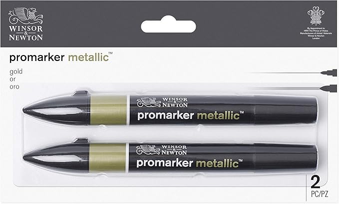 Winsor & Newton Promarker Metallic, Set of 2, Gold