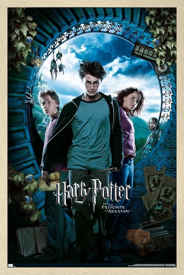 Harry Potter and the Prisoner of Azkaban - Sky One Sheet Wall Poster, 22.4L" x 14.7W", Blonde Framed Version