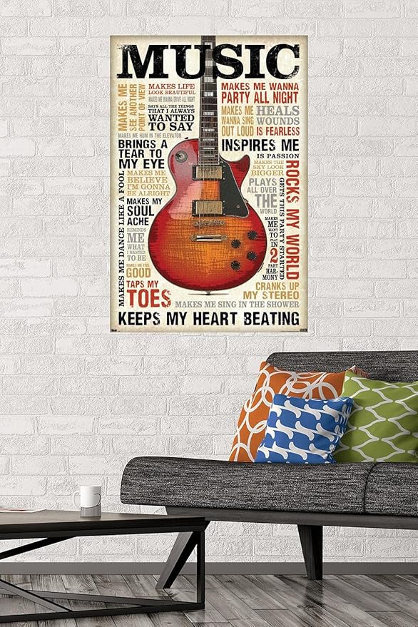 Trends International Music Inspires Me Wall Poster, 22.375" x 34", Premium Unframed Version