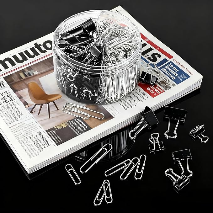 340PCS Paper Clips Binder Clips Paperclips Small Binder Clips Paper Clips Assorted Sizes Office Supplies School Supplies