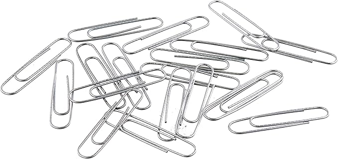 Amazon Basics Jumbo Size Office Paper Clips, Non-Skid, Silver, 1000 Count, 10 Packs of 100, A7072557